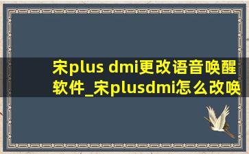 宋plus dmi更改语音唤醒软件_宋plusdmi怎么改唤醒词